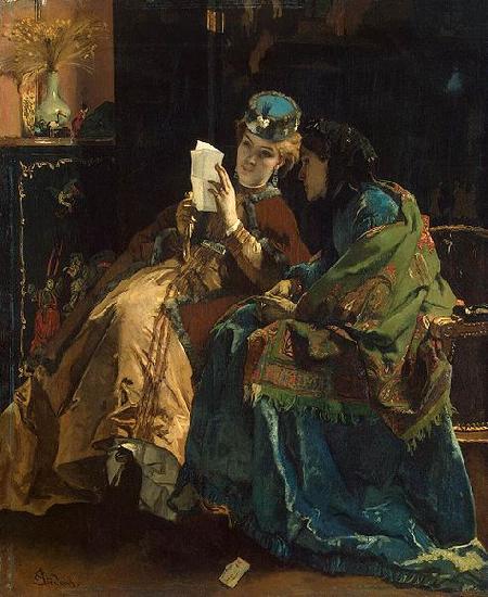 Alfred Stevens Pleasant Letter oil painting picture